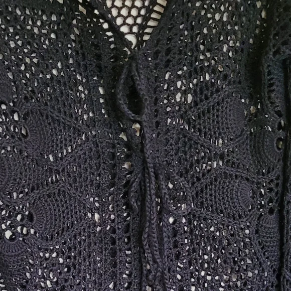 Detailed Black Crochet Women's Sweater Boston Proper - Picture 5 of 6